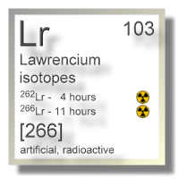 Lawrencium isotopes