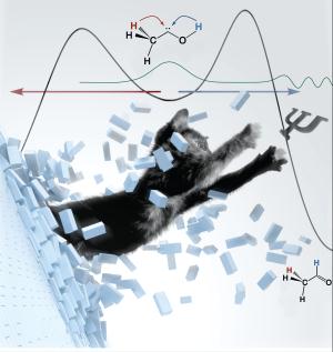 Tunneling control of a chemical reaction